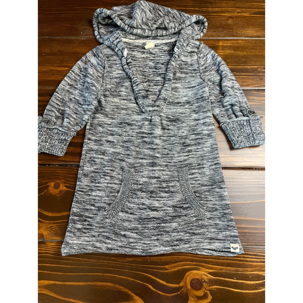 ROXY Sweater, Women's Size Small, Black White, Knit, Pullover, V-neck